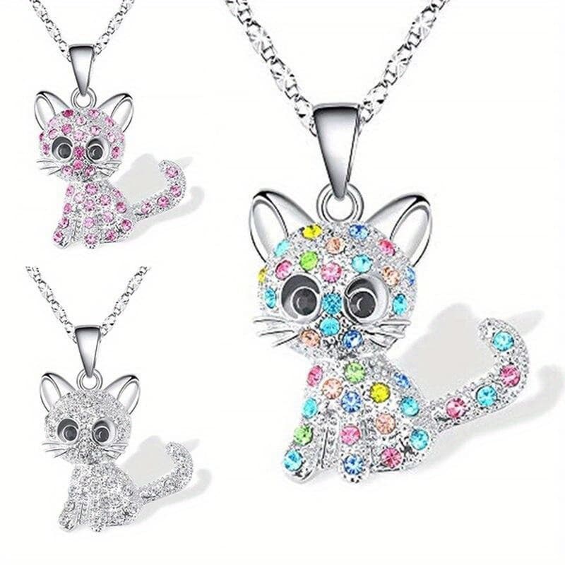 TEMU 3pcs Trendy Creative Cute Cartoon Cat Pendant Necklace Decorative Accessories Holiday Party Gift