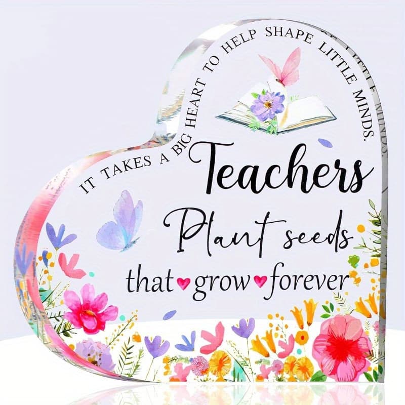 TEMU Teacher Appreciation Gift For Women Birthday Gift For Teacher Paperweight Keepsake Thank You Teacher Graduation Party Gift Teacher Office Classroom ( Thanks)