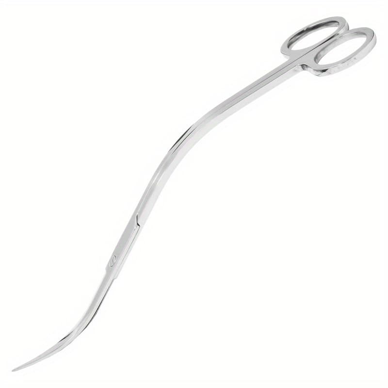 TEMU Long Curved Scissors Designed For Precise Trimming Of Aquatic Plants, Ideal For Maintaining Fish Tanks And Beautiful Aquatic Landscapes, Featuring A Silver For An