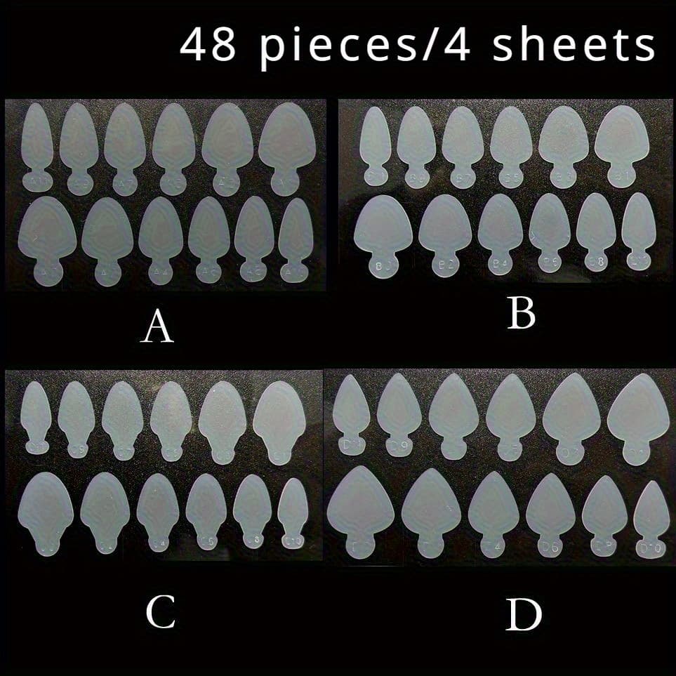TEMU 48pcs Reusable Stencil Sticker For Poly Nail Gel Duet System Dual Form For French Manicure