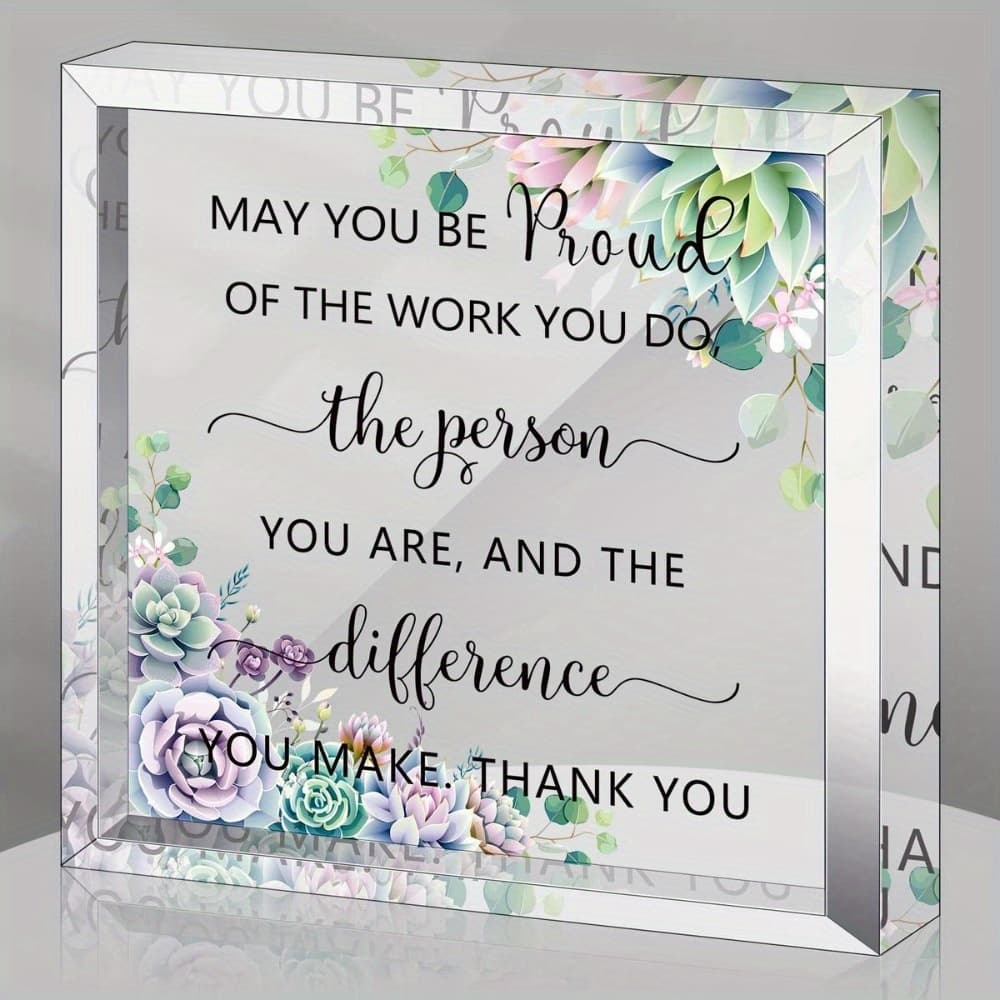 TEMU Coworker Gift Acrylic Friend Gift Birthday Retirement Goodbye Farewell Gift You Be Of The Work Sign For Employee Gift Inspirational Paperweight Keepsake ()