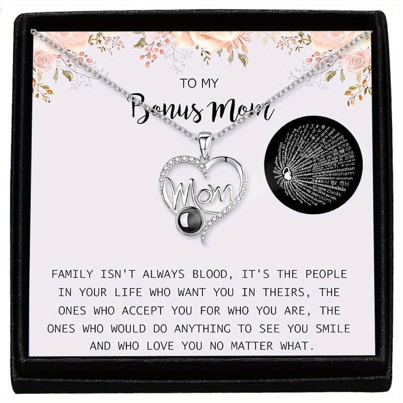 TEMU Elegant And Fashionable Synthetic Zirconia Pendant Necklace With Card Box For Gift Anniversary Birthday Gift Christmas Gift Gift