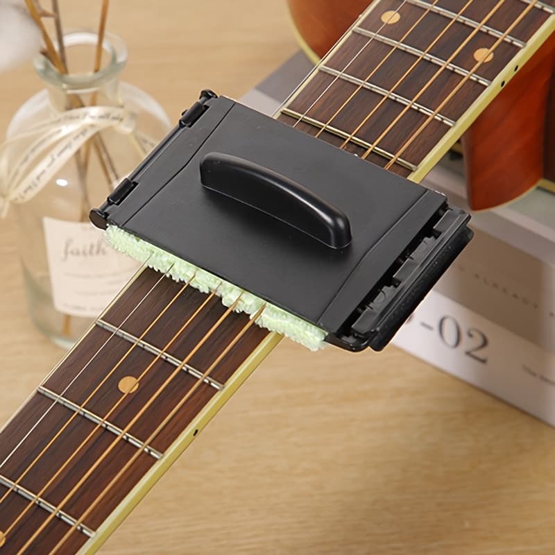 TEMU Acoustic Electric Guitar Strings Cleaner Brush Board Scrubber Fingerboard Rub Cleaning Tool Accessories