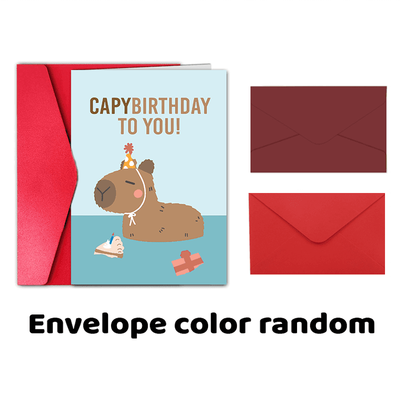 TEMU 1pc, Capybara Birthday, Adorable Birthday Card For A Friend, Birthday Card For Him, Sweet Birthday Card For Her, Lovely Birthday Card For Boyfriend