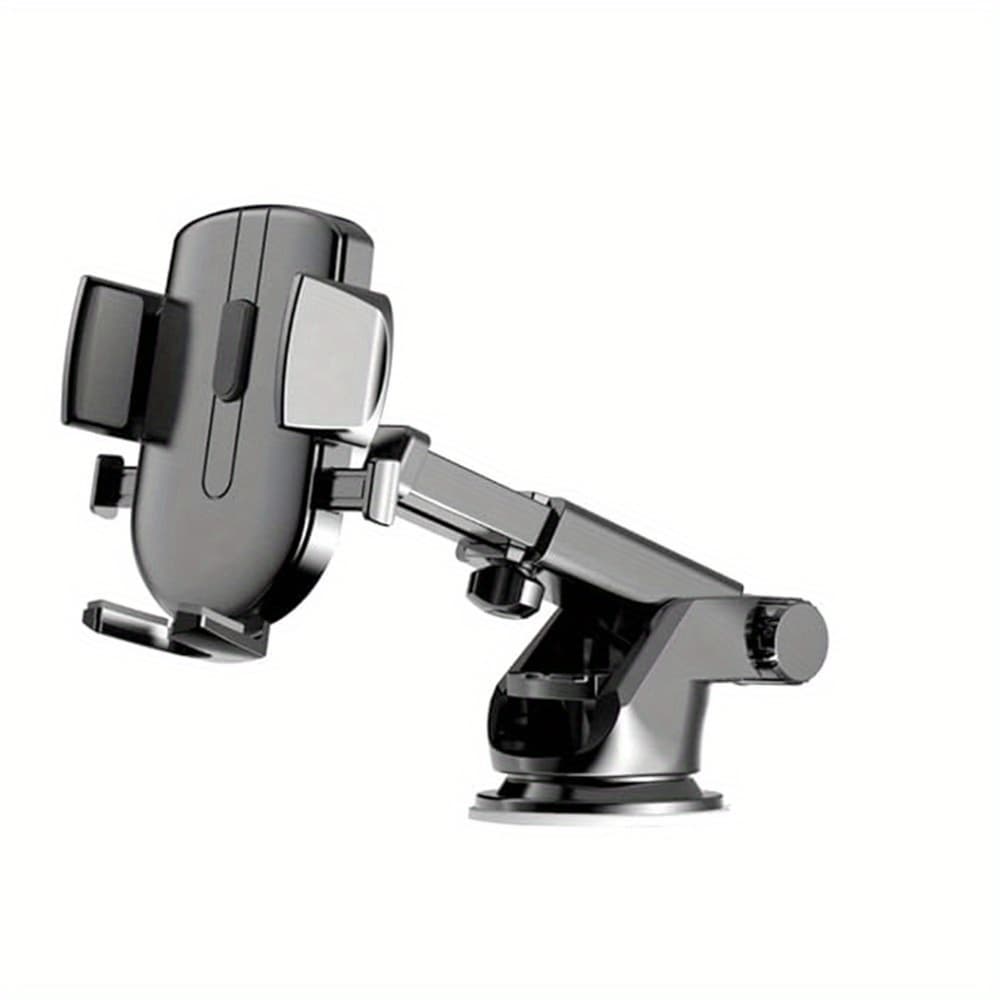 TEMU Mount Phone Holder Adjustable Length & Height, 360 Rotation, Telescopic, Suction Cup, Dashboard For Iphone, & Andriod - Black
