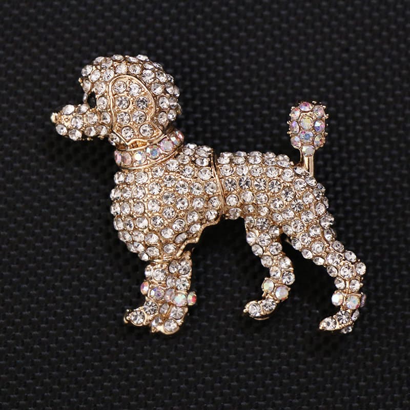 TEMU 1pc New Animal Brooch With Vintage And High-end Feel, Elegant And Temperament, Inlaid With Rhinestones, Small Dog Pins, Clothing Additions