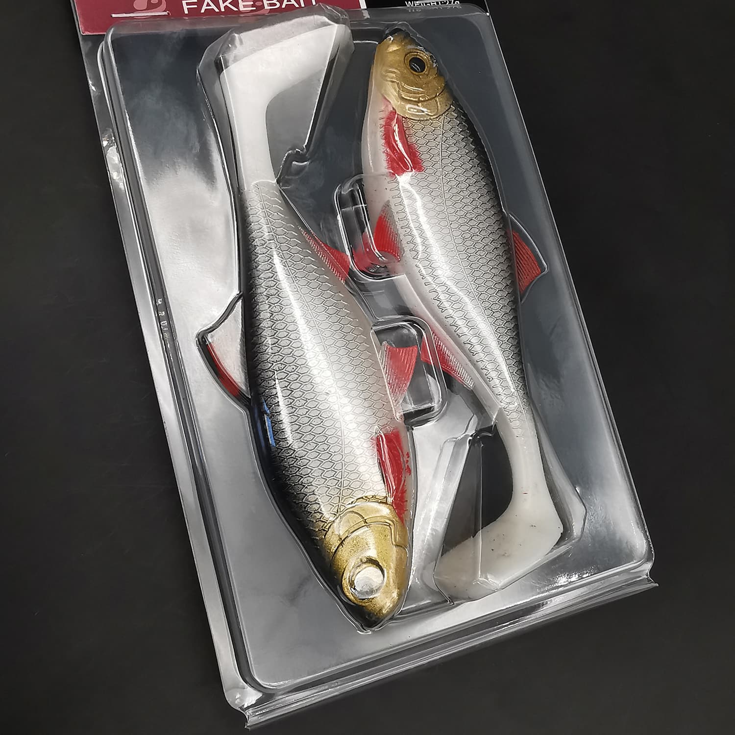 TEMU Anfs 2pcs Soft Fishing Kit 3d 14cm/5.5inch Artificial Bait Shad Pike Perch Zander Catfish Fishing Tackle Artificial