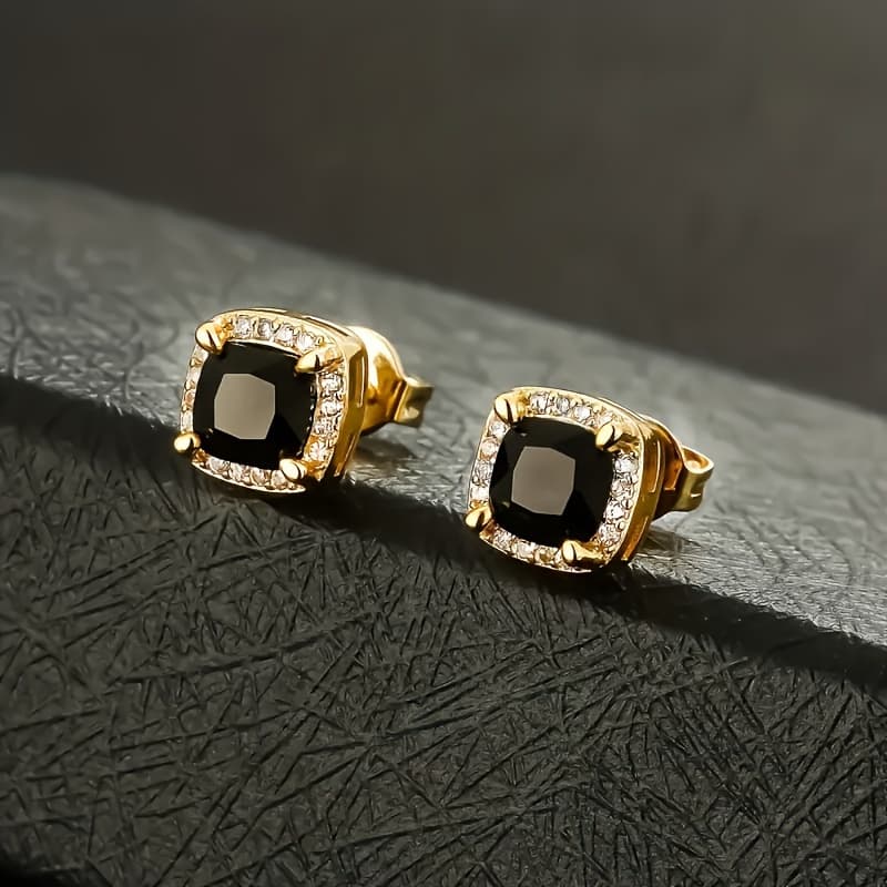 TEMU 1 Pair Square Earrings, Cool Fashion Hip-hop Style Earrings, Punk Style Jewelry For Men