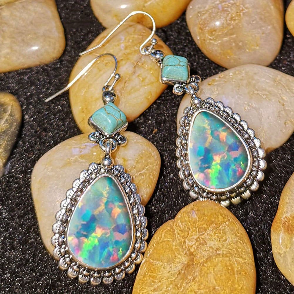 TEMU 2pcs Fashion Vintage Earrings Turquoise Earrings Bohemian Earrings Jewelry Women's Earrings Jewelry Birthday Anniversary Gift For Lovers And Valentine's Day Earrings Gift