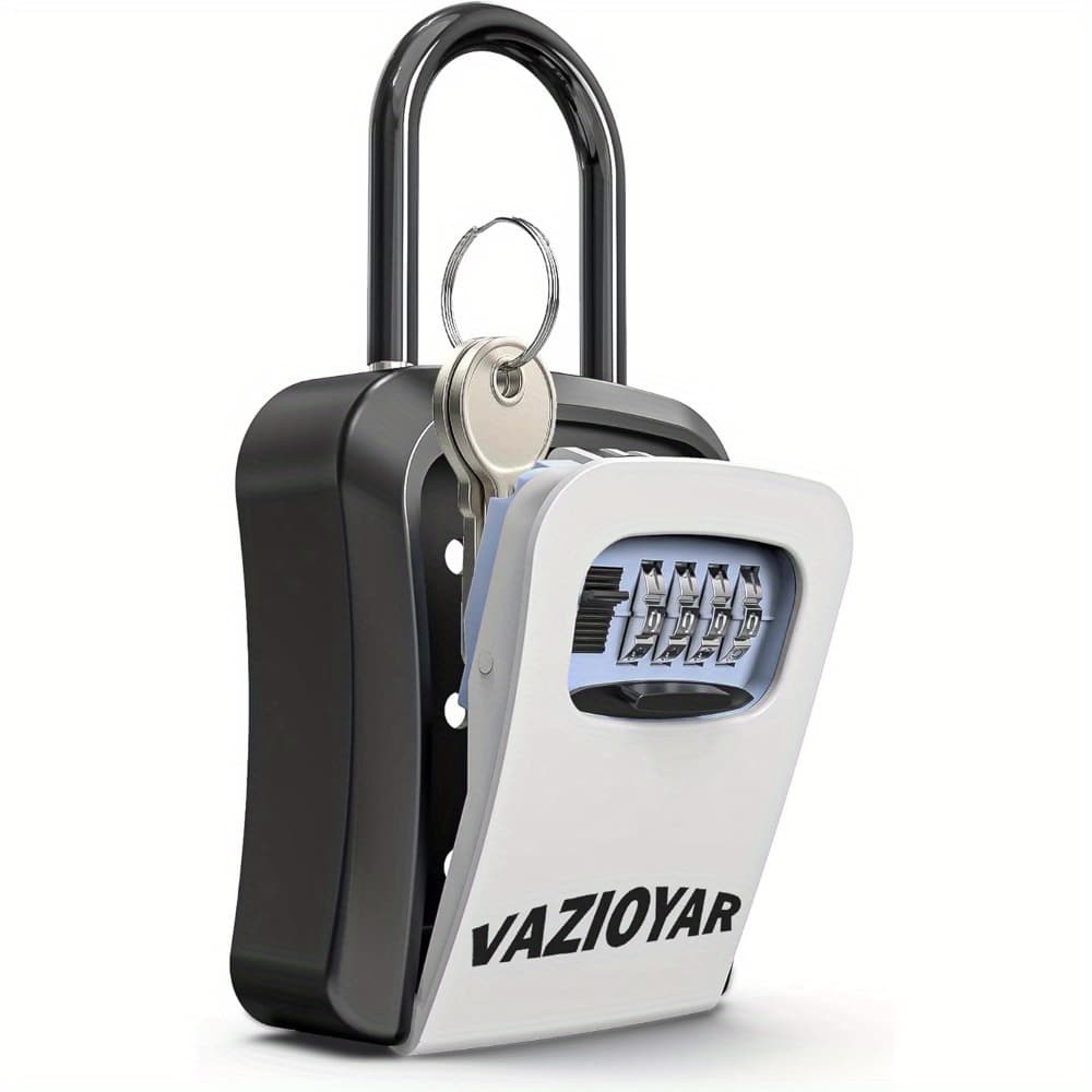 TEMU Waterproof Lock Box - Portable, Wall-mounted With 4-digit Combination & Dust Cover, To - Ideal For Home, Garage, Office