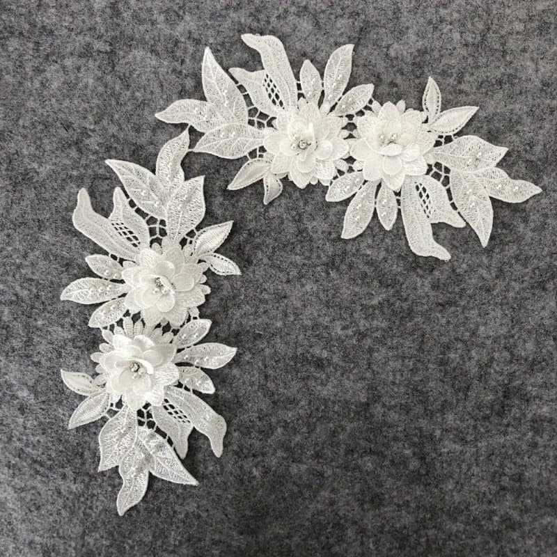 TEMU 1 Pair Embroidered 3d Lace Collar Lace Trim Appliqué Lace Clothing Accessory