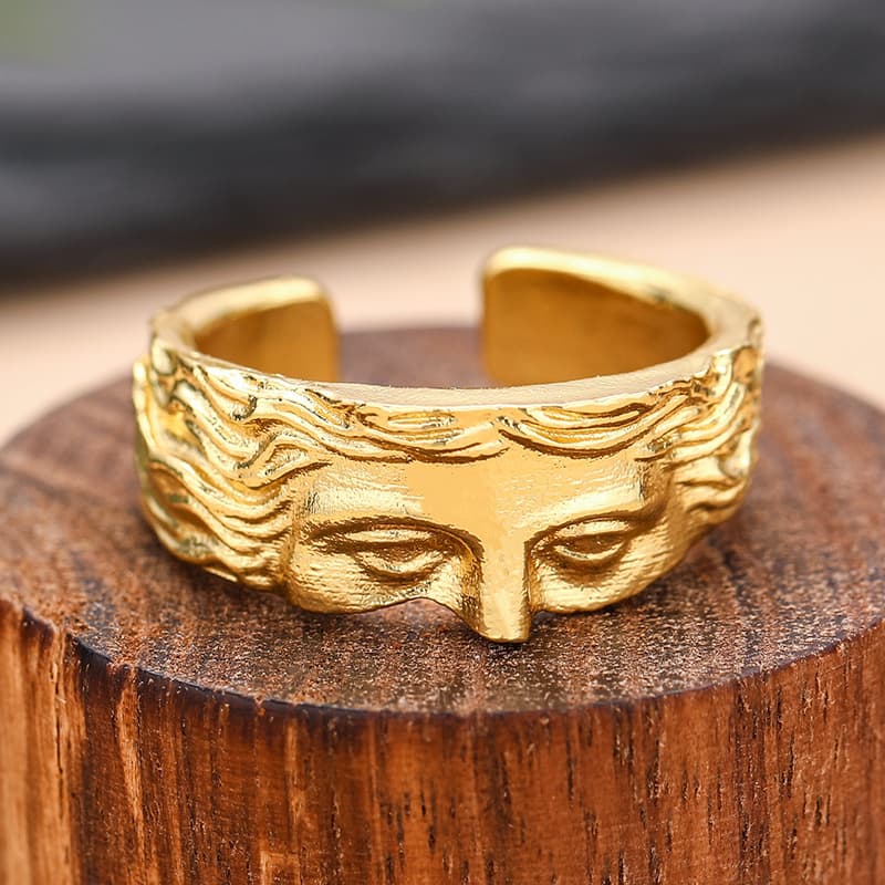 TEMU Bohemian Half-face Ring - Perfect For Celebratory Events And Presents