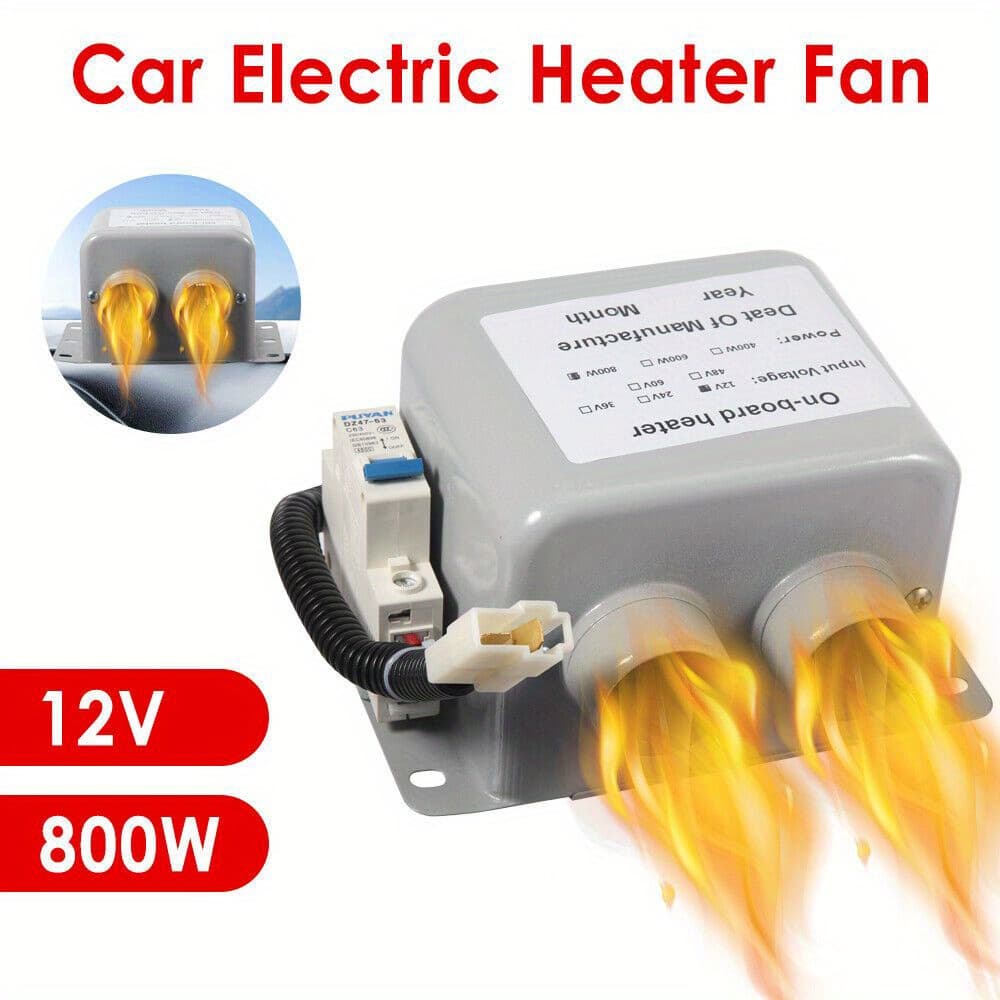 TEMU 12v 800w Car Heater - Portable Automotive Heating Fan For Interior Climate Control - Vehicle Air Warmer - Universal Fit For Most Cars And Trucks