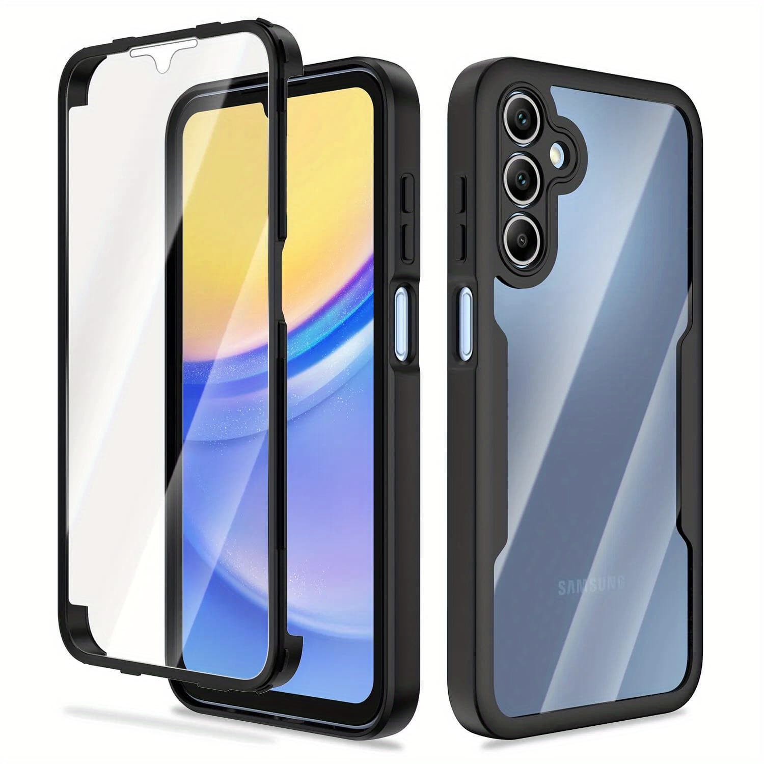 TEMU Phone Case: For For Galaxy A15 A16 A17 A36 A37 A56 A57 5g Only Full Case Shockproof Rugged Phone Cover Built-in Screen Protector