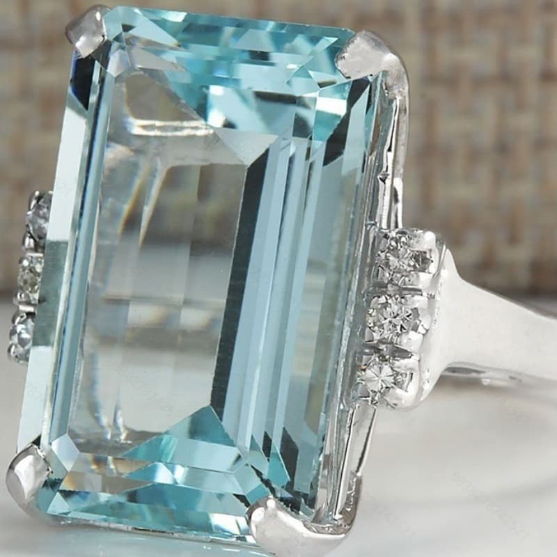 TEMU A European And American Topaz -sapphire Engagement Ring, Perfect For Anniversaries, Birthdays, Parties, And Evening Events