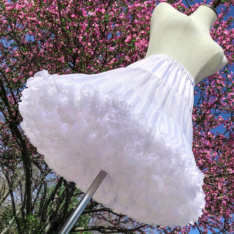 TEMU Lolita Style Petticoat Skirt: White, Sporty, And Lightweight With Hem