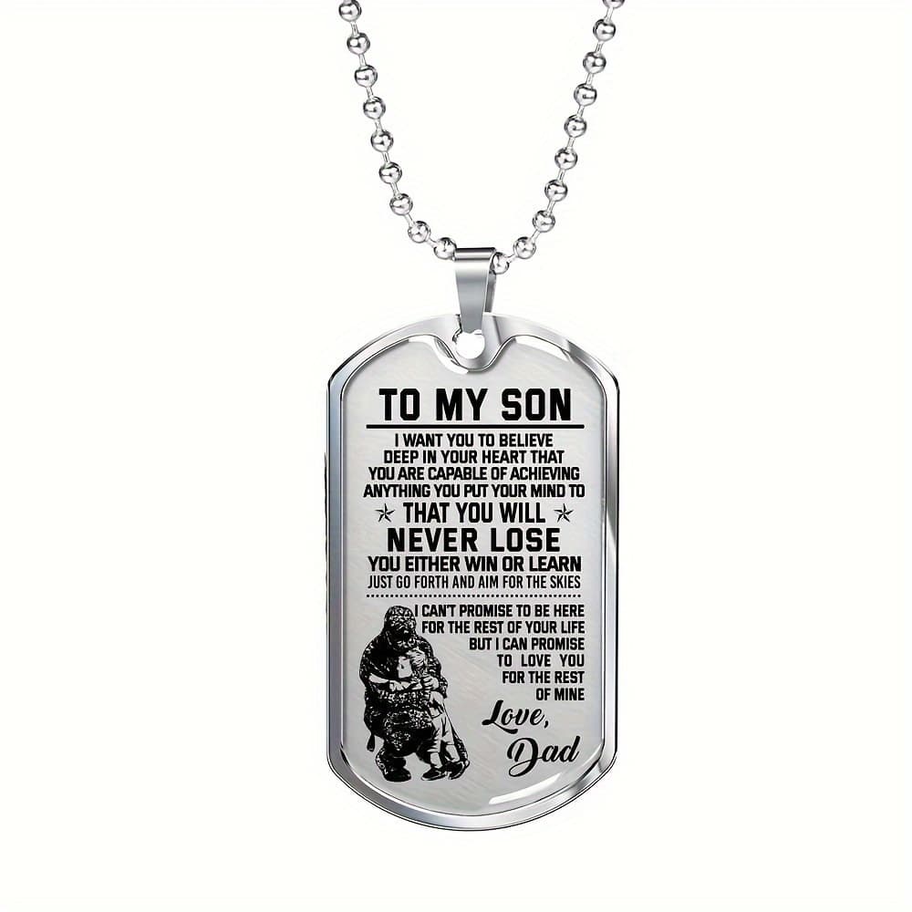 TEMU 1pc Necklace To My Son, Birthday Christmas Gift For Son, Gift From Dad