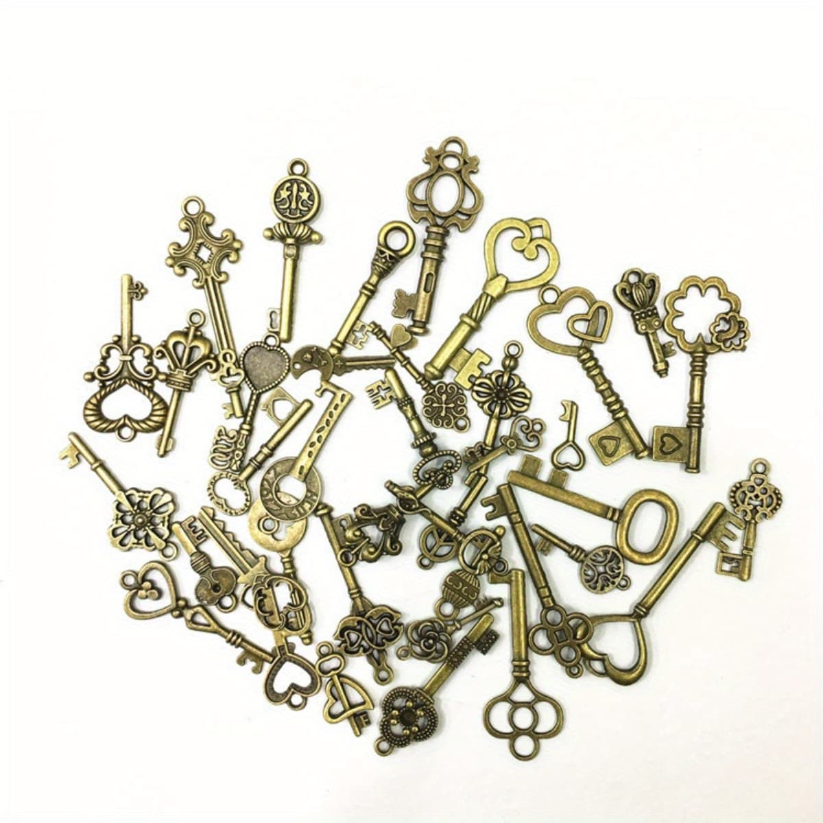 TEMU 40pcs/pack, Vintage Universal Key Pendant Set, Mixed Antique Style Bronze Key Set Pendant For Birthday Party Favors, Mini Treasure Gifts, Theme Party Gift