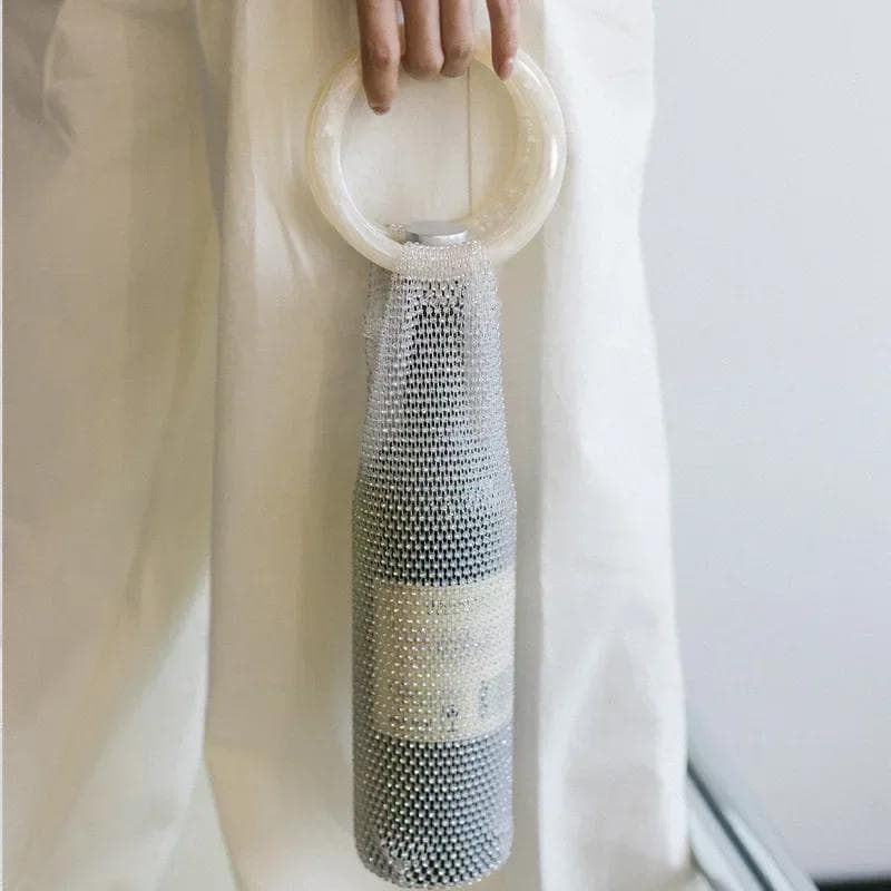 TEMU Sparkling Wine Bag With Sturdy Handle & Eye - Elegant Wedding Gift, Prom Accessory - / Portable Wine Holder - Reusable Wine Pouch For