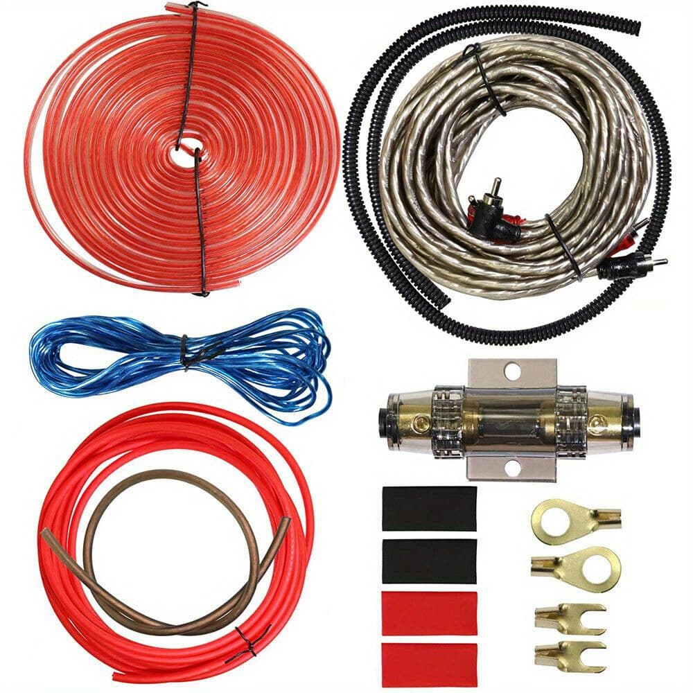 TEMU Amp Rca 1500w Auto Car Speaker Kit Complete Subwoofer Amplifier Install Wiring Cable