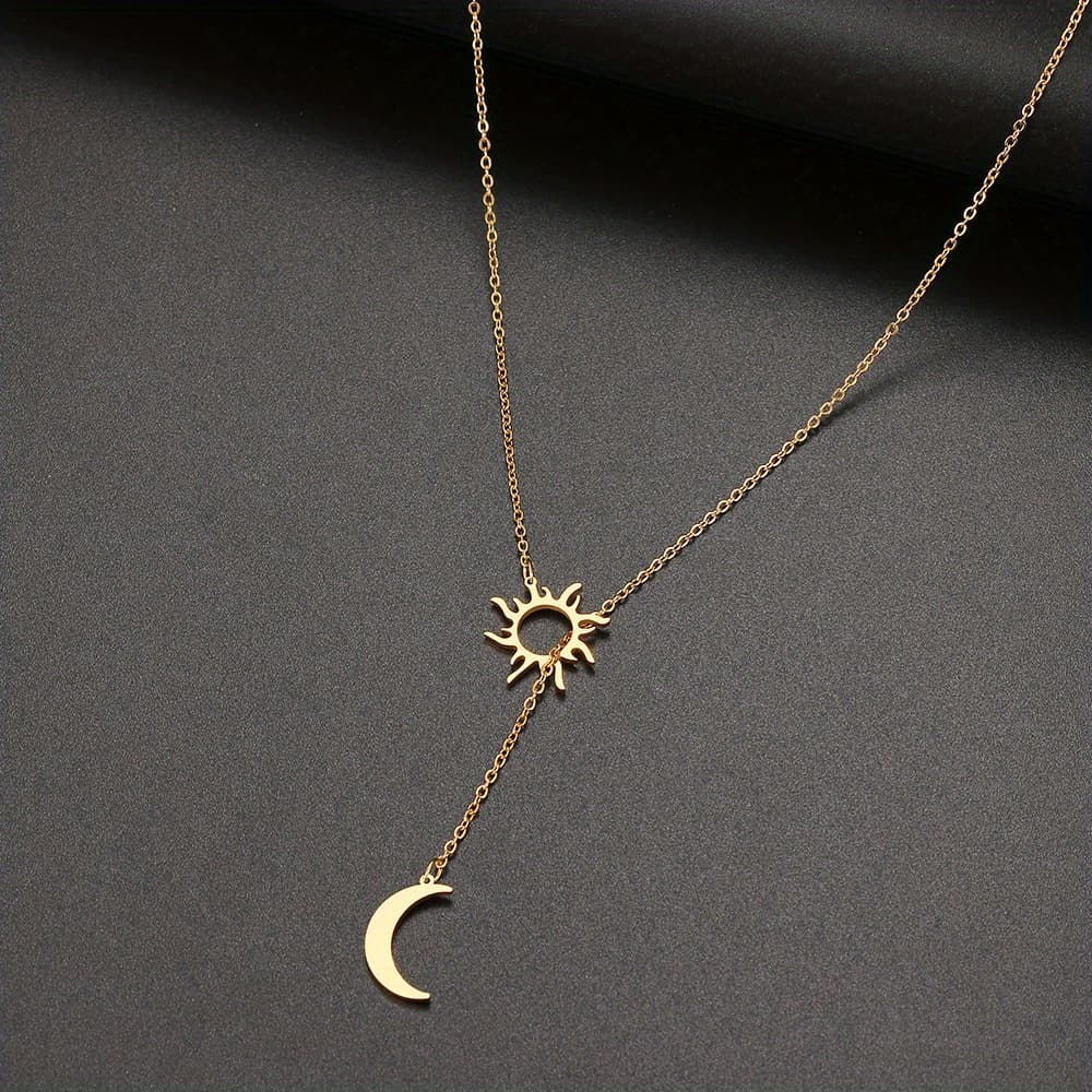 TEMU 1pc Fashionable Chic Bohemian Moon Pendant Necklace Women Party Jewelry