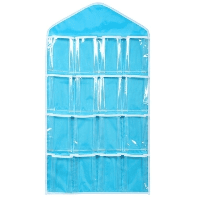 TEMU 16 Pocket Transparent Storage Bag, Hanging Bag, Suitable For Storing Items Such As Socks, Bras, Underwear, Etc. It Can Be Used To Store Miscellaneous Items,