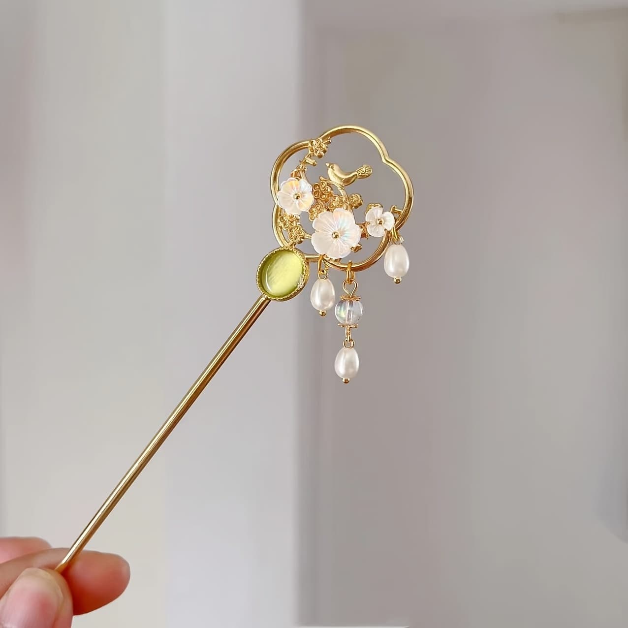 TEMU 1pc Hairpin With Beads Tassel Antique Style Dress Up Headwear Birthday Gift Mothers Day Gift Women Hair Additions