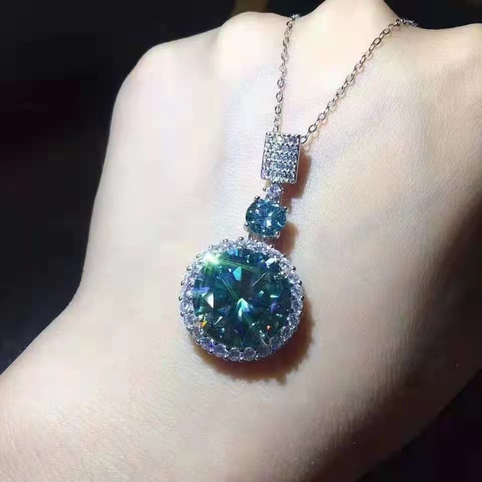 TEMU Elegant 6 Carat Moissanite Pendant Necklace In S925 Sterling Silvery - Perfect Anniversary Or Birthday Gift For Him