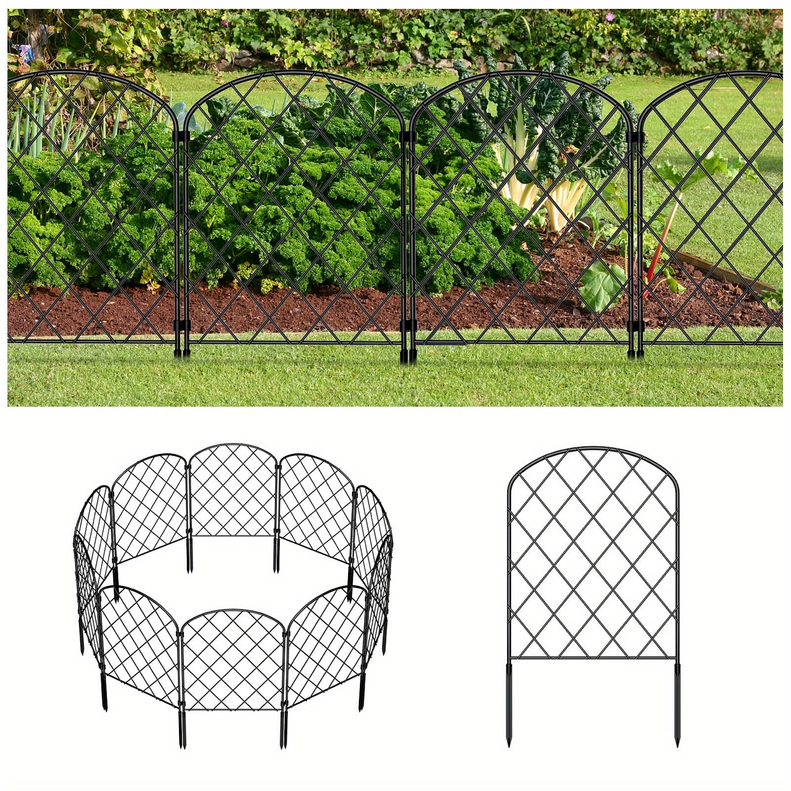 TEMU 10 Barrier Fence Decorative Garden Fence Rustproof Metal Fencing For Yard Garden Edging Border For Yard Patio Garden 22in (h) X 10ft (l)