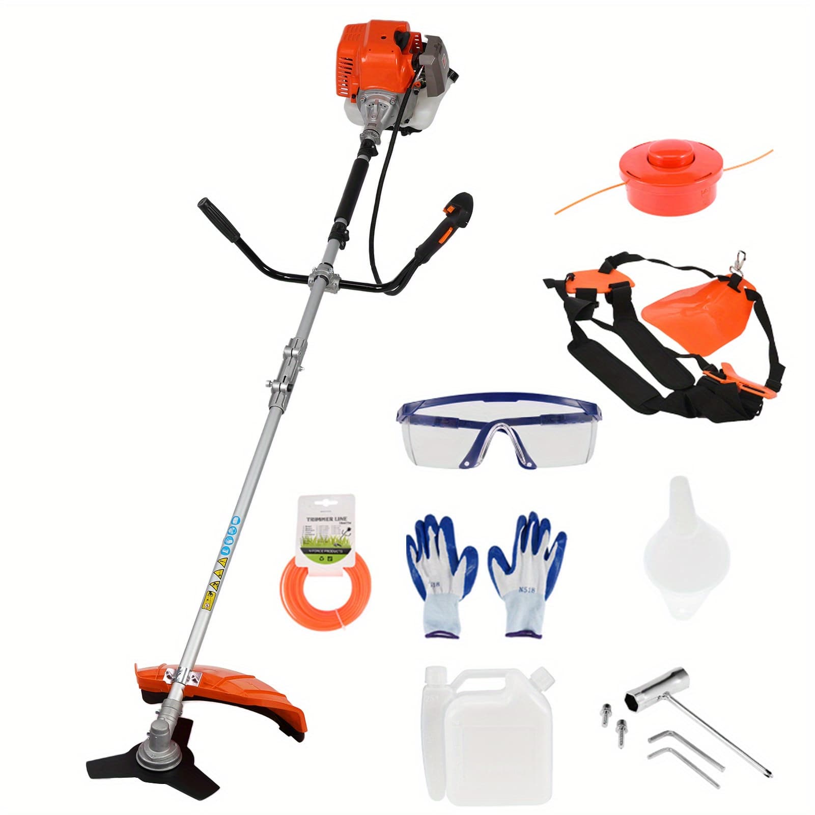 TEMU A 70.86*13.77 Inch Lawn Mower Small Household Multifunctional Clearing Backpack Agricultural Petrol Loosening Ditching Machine 2in 1 Lawn Mower