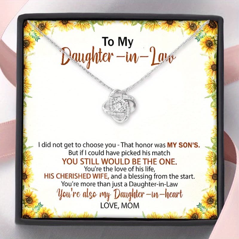 TEMU To My Daughter In Law Love Knot Necklace, Wedding Gift, Jewelry From , , Birthday Gift, Gift For Daughter In Law