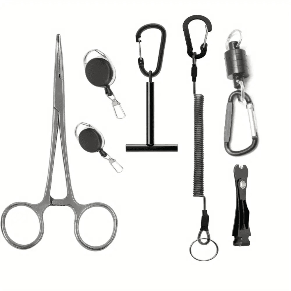 TEMU Pcs Fly Fishing Tools Kit With Stainless Steel Knot Tool, Line Clipper Retractor And Magnetic Net Release