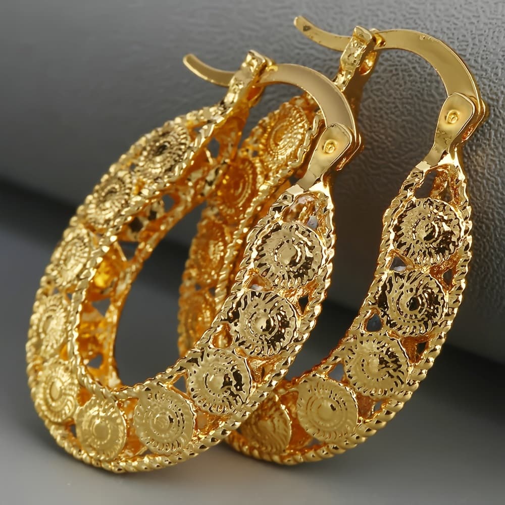 TEMU Women's Round Hollow Earrings Fashion Ear Jewelry For Women
