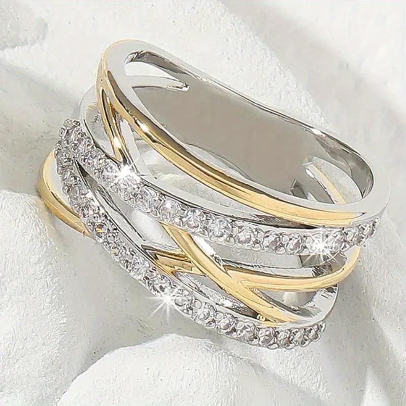 TEMU 1pc Women' Personality Ring Wrapped Shining Zirconia Ring Women's Personality Casual Party Ring Jewelry