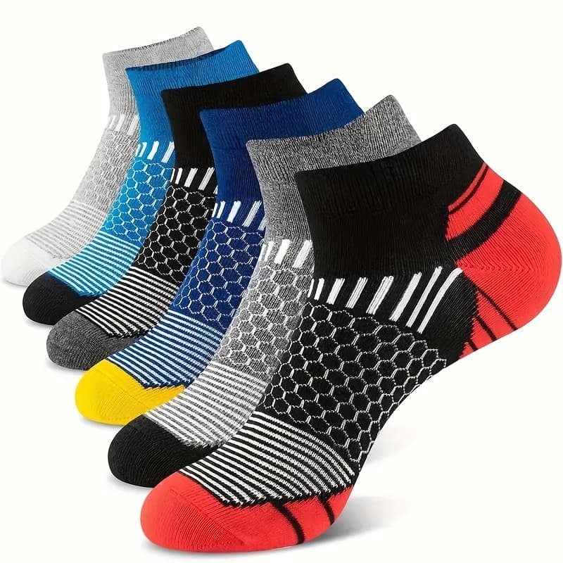TEMU 6 Pairs Men's Low Cut Ankle Socks, Anti-odor And Sweat-absorbing Breathable Socks, For All Wearing