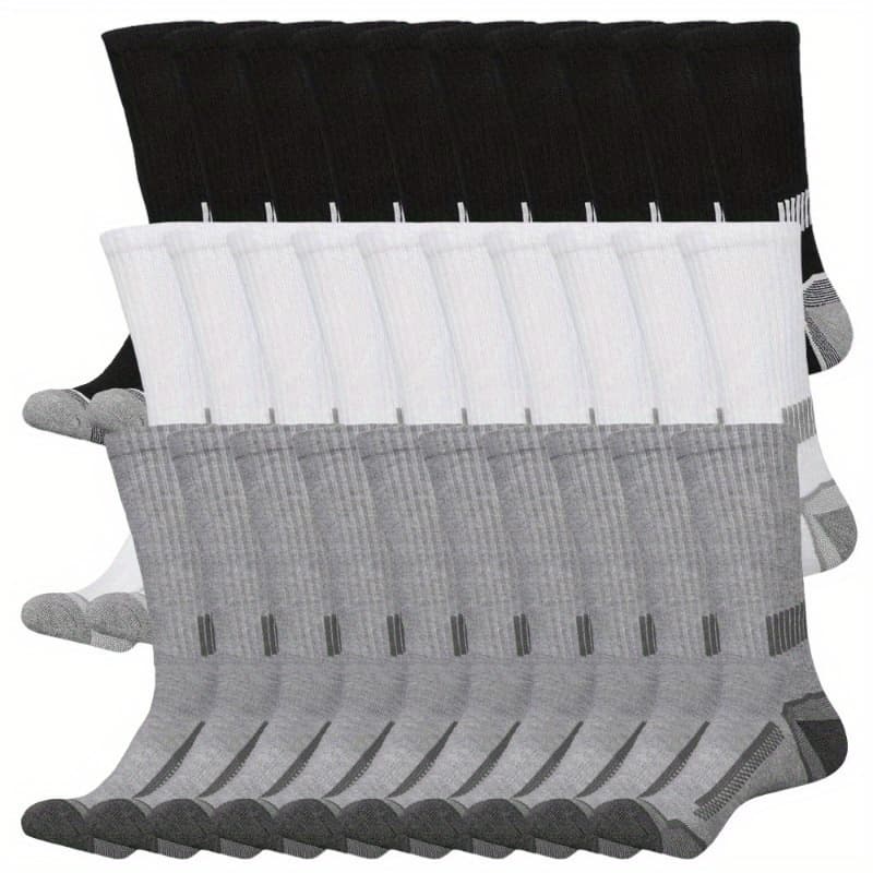 TEMU 20/ 30 Pairs Mens Breathable Crew Socks - Vibrant Color-, Everyday & Style For Outdoor Activities