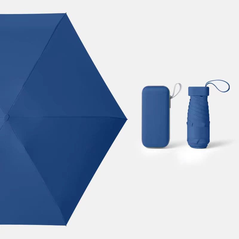 TEMU Mini Solid Colour Waterproof Umbrella With Capsule Shaped Container, Casual Durable Compact Umbrella For Men's & Women's Outdoor Activities