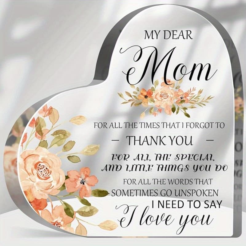 TEMU Mother Thank You Gift From Daughter Mom Sign For Women Heart-shapeda Keepsake With Aprreciation For Mother Mommy