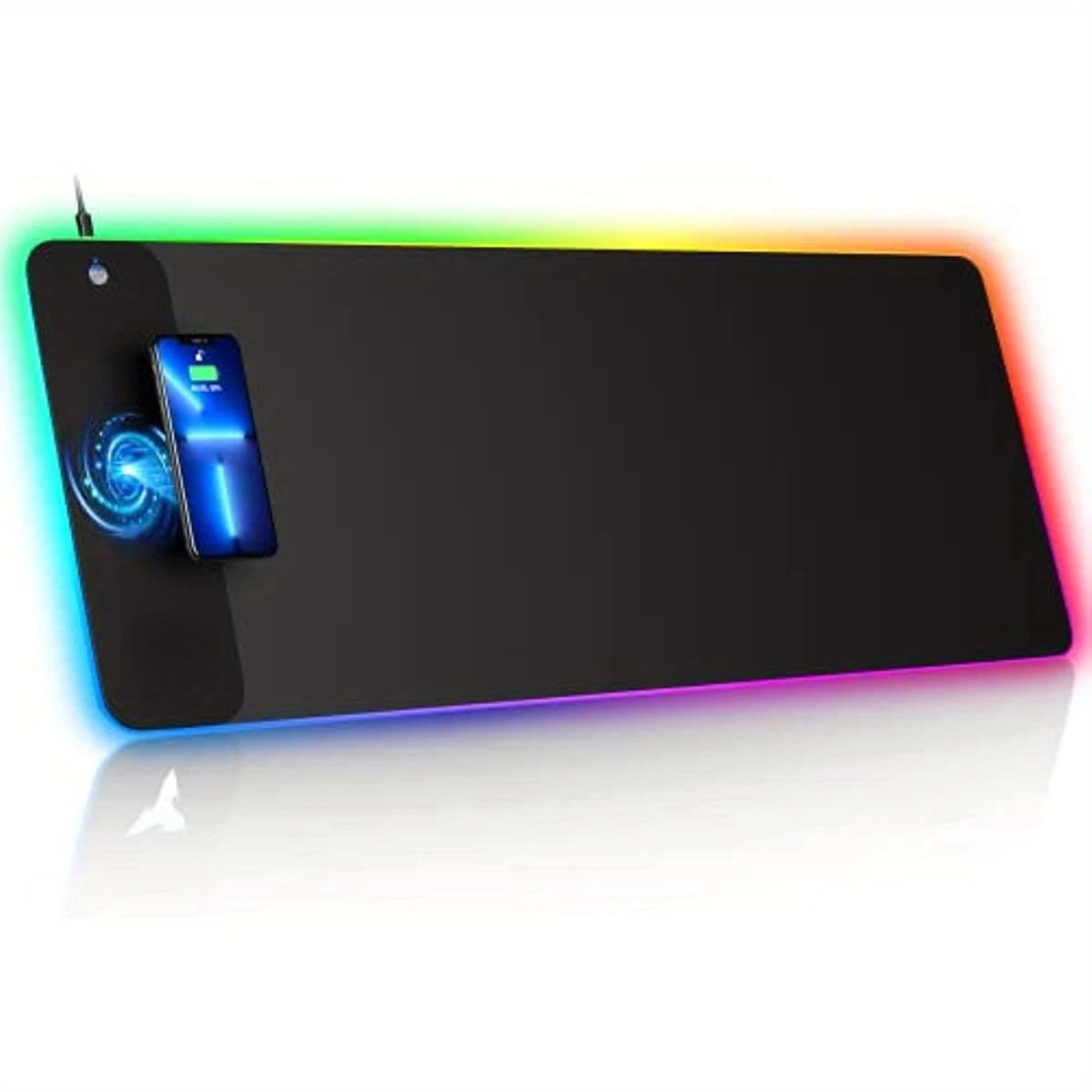 TEMU Rgb Gaming Mouse Pad 10w, Led Mouse Mat 800x300x4mm, 10 Light Extra Large Mousepad Non-slip Rubber Base Computer Keyboard Mat For Gaming, , Pc, Laptop, Desk