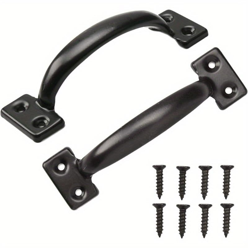TEMU 2pcs Metal Door Handles, 6-1/2 Inch Pull Knobs For Cabinets, Wooden Doors, And Drawers - Suitable For Outdoor Wood Fences