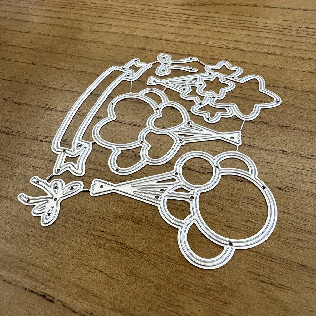 TEMU Original Lovely Round Stars Love Balloons Bunches And Banner Metal Cutting Dies Stencils For Scrapbooking Decorative Embossing Paper Cards