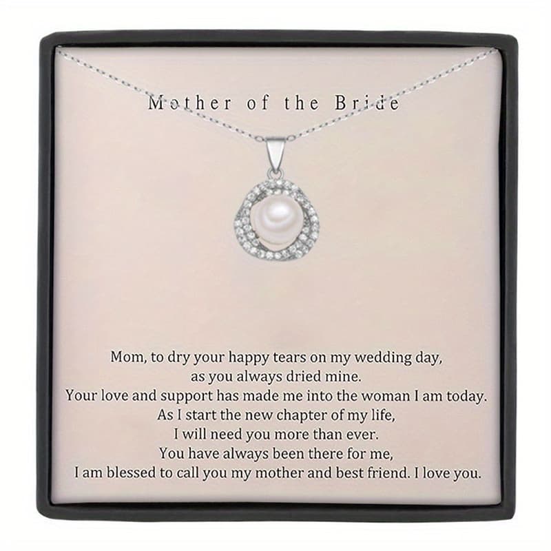 TEMU Mother Of The Bride Necklace Gifts Mother Of The Bride Gift From Daughter, Wedding Gift