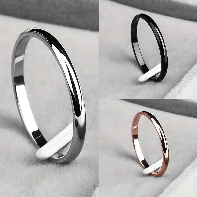 TEMU 3pcs/set 2mm Minimalist Rings - For - Perfect Jewelry Gift For Him