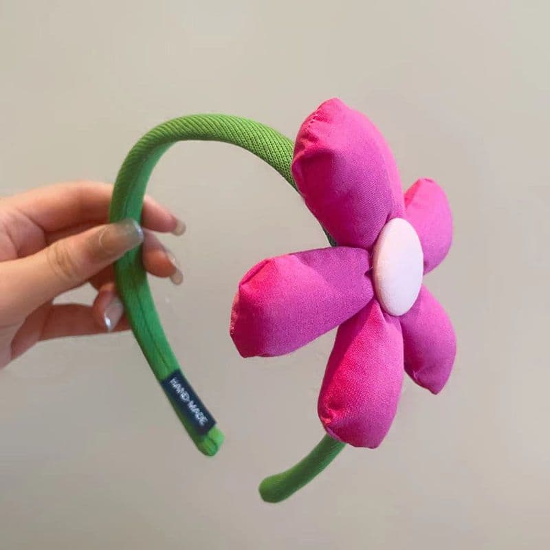 TEMU Large Flower Headband For Women, Color-blocking Design That Won't Damage Hair, Perfect For Outdoor Additions