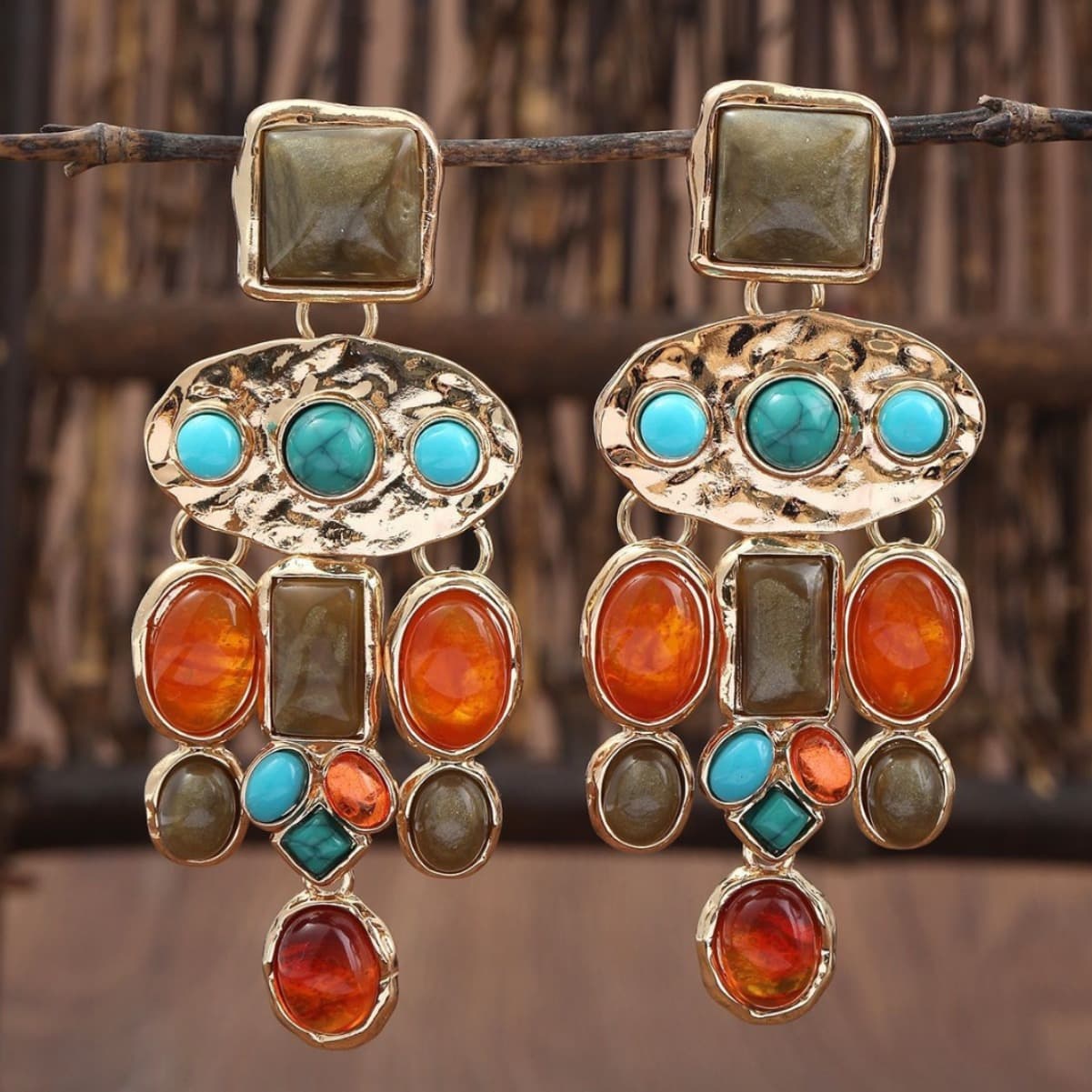 TEMU Bohemian Earrings For Women - Retro With Turquoise, Vintage Jewelry, Vacation And , Earrings