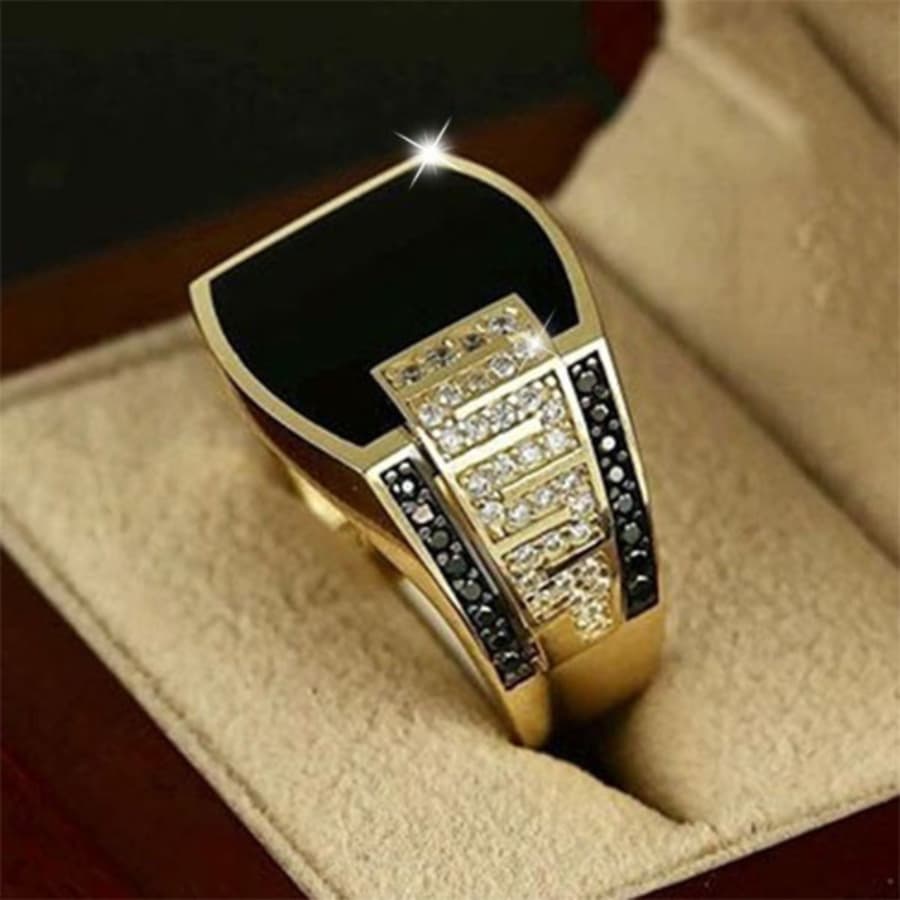 TEMU 1pc Men's Fashion Ring Wedding Band Engasynthetic Gemstoneent Party Casual Accessories Father's Day Birthday Christmas Gift Men's Us Size 6-13#