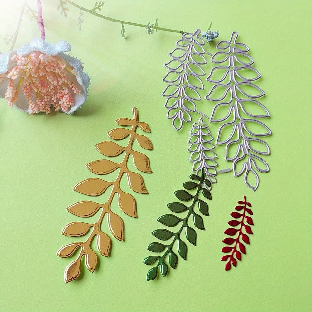TEMU Stunning Three-leaf Die-cutting Tools For Embellishments, Embossed Photo Album Decor, And Card Crafting