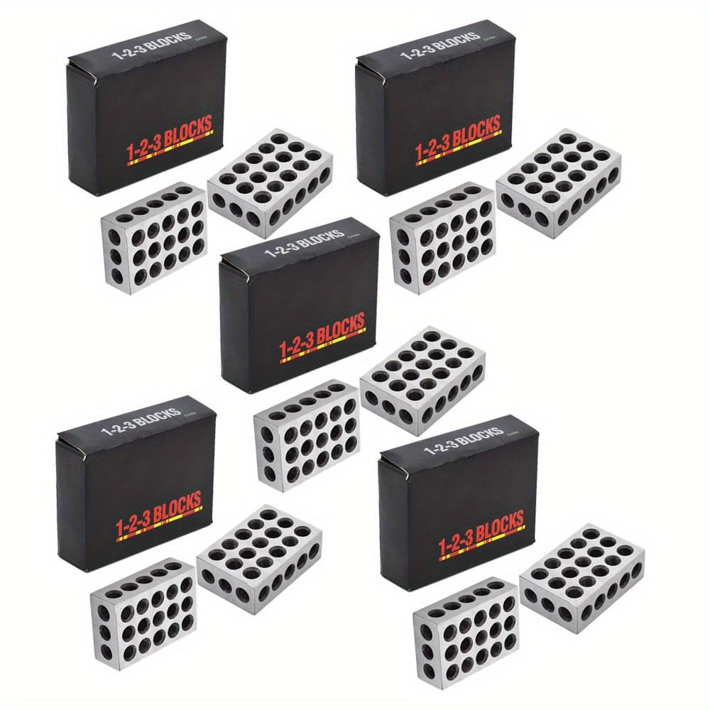 TEMU 5 Pair Ultra -2- 23 Holes 0.0002 Machinist Hardened Steel Rc 55-62 123 Jig Fit For Milling Machine