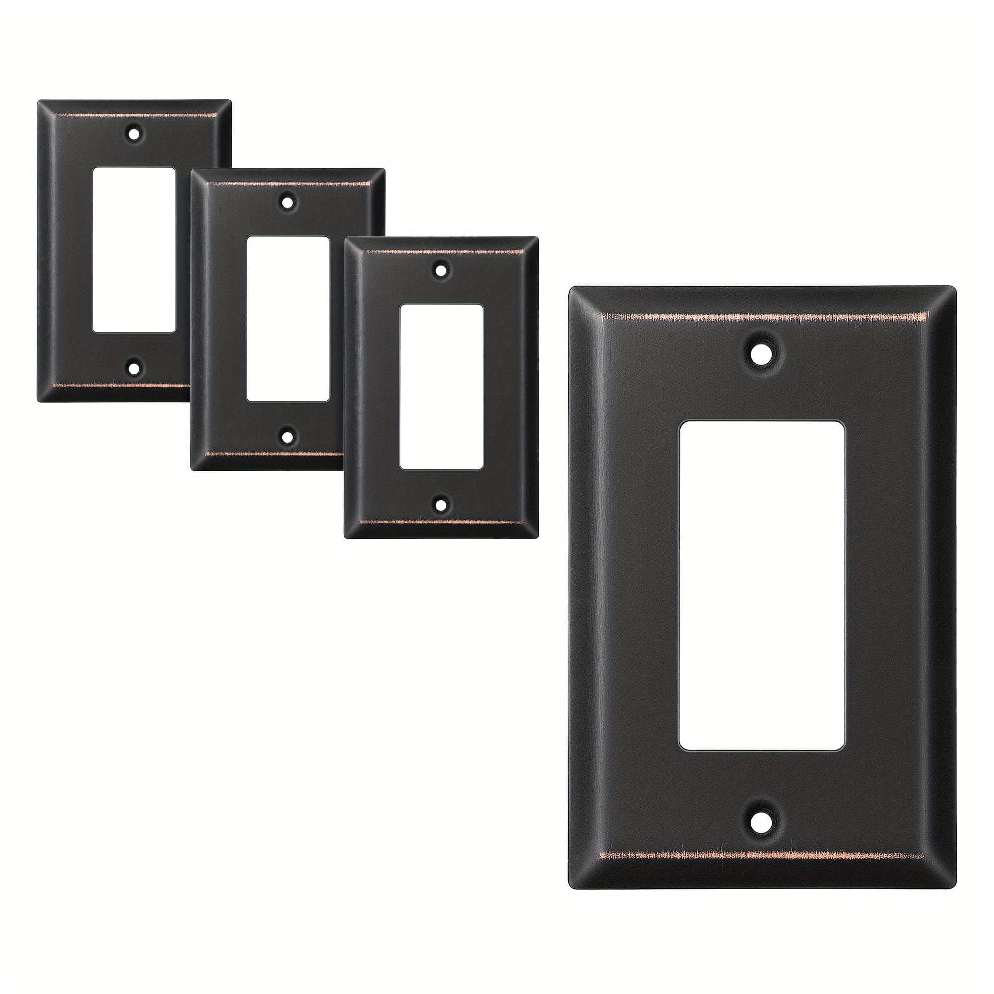 TEMU Dewenwils 4pcs Decorative Outlet Covers, Aged Wall Plates For Receptacle, Gfci Outlet, Dimmer Switch, -hrwp02b