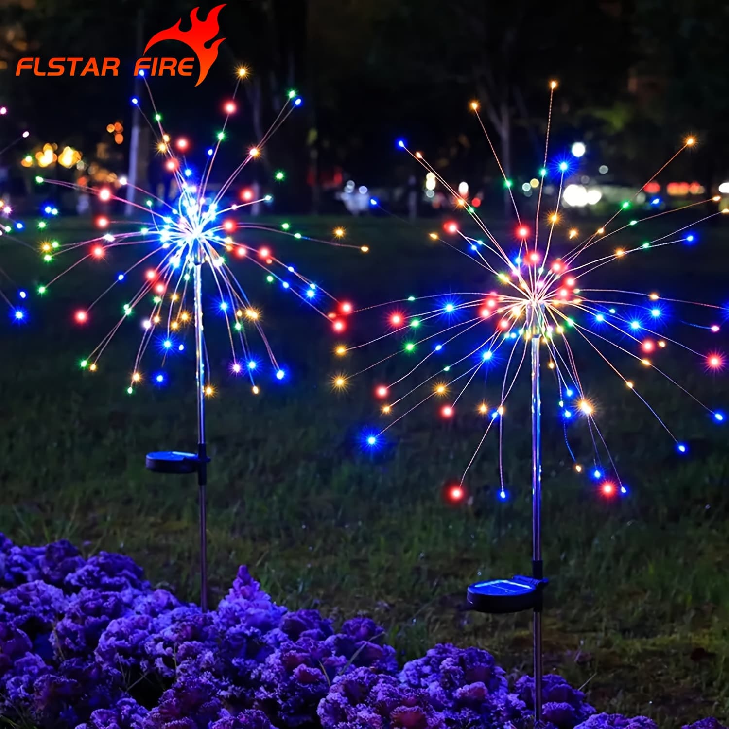 TEMU 2 Pack Solar Christmas Lights Outdoor - 400 Led Firework Starburst On Copper Wire, 8 Color Changing , Waterproof, Auto For Yard, Garden, Tree, Fence, Roof, Pathway And Holiday Decor